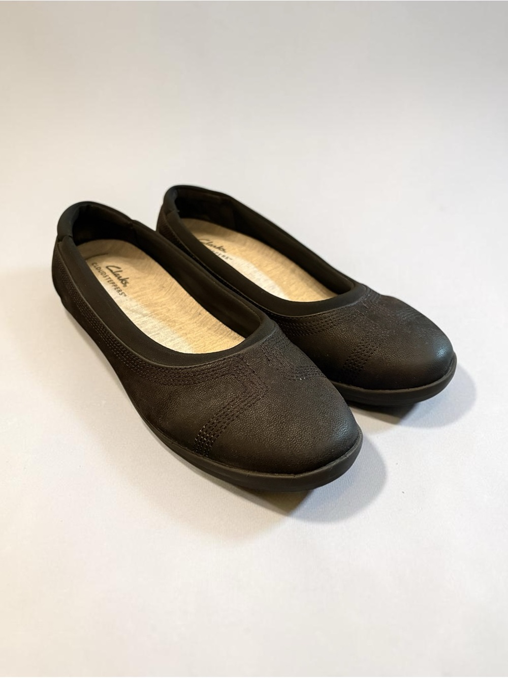 Clarks Black Cloudsteppers Slip-On Ballet Flats~size 10